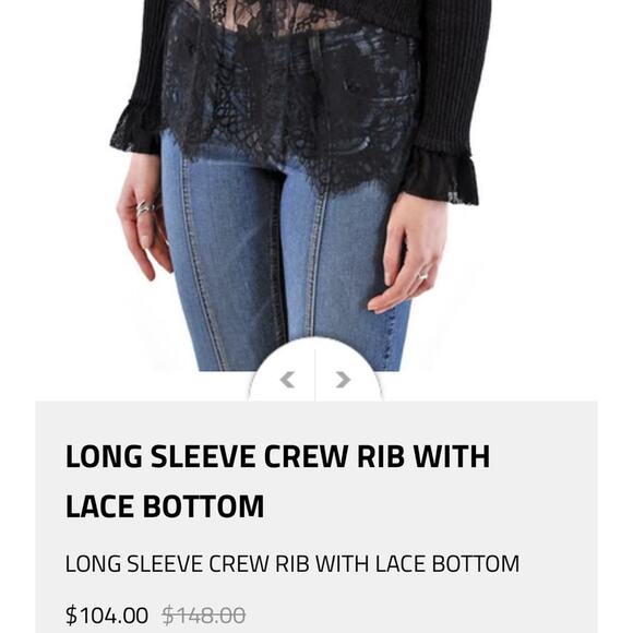 Vintage Y2K Practical Magic Black Lace Cream Whimsigoth Grunge LONG SLEEve - Picture 16 of 16